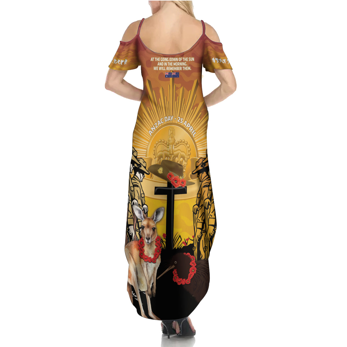 Australia And New Zealand ANZAC Family Matching Summer Maxi Dress and Hawaiian Shirt Aussie Kangaroo With Aotearoa Kiwi Lest We Forget LT14 - Polynesian Pride