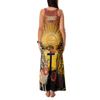 Australia And New Zealand ANZAC Family Matching Tank Maxi Dress and Hawaiian Shirt Aussie Kangaroo With Aotearoa Kiwi Lest We Forget LT14 - Polynesian Pride