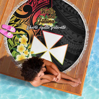 Wallis and Futuna Victory Day Beach Blanket Liberty Equality Fraternity Polynesian Plumeria LT14 - Polynesian Pride
