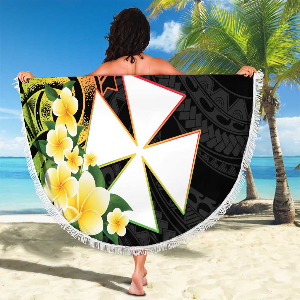 Wallis and Futuna Victory Day Beach Blanket Liberty Equality Fraternity Polynesian Plumeria LT14 - Polynesian Pride
