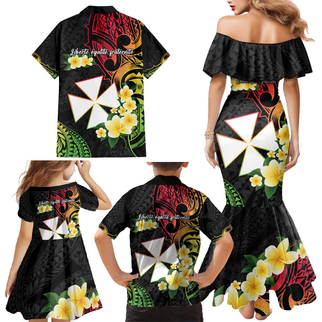 Wallis and Futuna Victory Day Family Matching Mermaid Dress and Hawaiian Shirt Liberty Equality Fraternity Polynesian Plumeria LT14 - Polynesian Pride