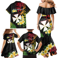 Wallis and Futuna Victory Day Family Matching Mermaid Dress and Hawaiian Shirt Liberty Equality Fraternity Polynesian Plumeria LT14 - Polynesian Pride