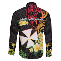 Wallis and Futuna Victory Day Family Matching Off Shoulder Maxi Dress and Hawaiian Shirt Liberty Equality Fraternity Polynesian Plumeria LT14 - Polynesian Pride