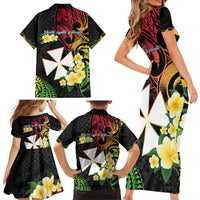 Wallis and Futuna Victory Day Family Matching Short Sleeve Bodycon Dress and Hawaiian Shirt Liberty Equality Fraternity Polynesian Plumeria LT14 - Polynesian Pride