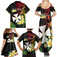Wallis and Futuna Victory Day Family Matching Summer Maxi Dress and Hawaiian Shirt Liberty Equality Fraternity Polynesian Plumeria LT14 - Polynesian Pride