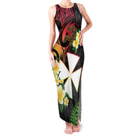 Wallis and Futuna Victory Day Family Matching Tank Maxi Dress and Hawaiian Shirt Liberty Equality Fraternity Polynesian Plumeria LT14 Mom's Dress Black - Polynesian Pride