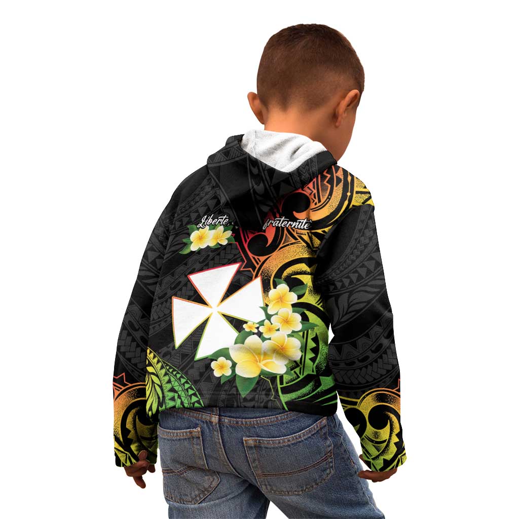 Wallis and Futuna Victory Day Kid Hoodie Liberty Equality Fraternity Polynesian Plumeria