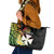 Wallis and Futuna Victory Day Leather Tote Bag Liberty Equality Fraternity Polynesian Plumeria