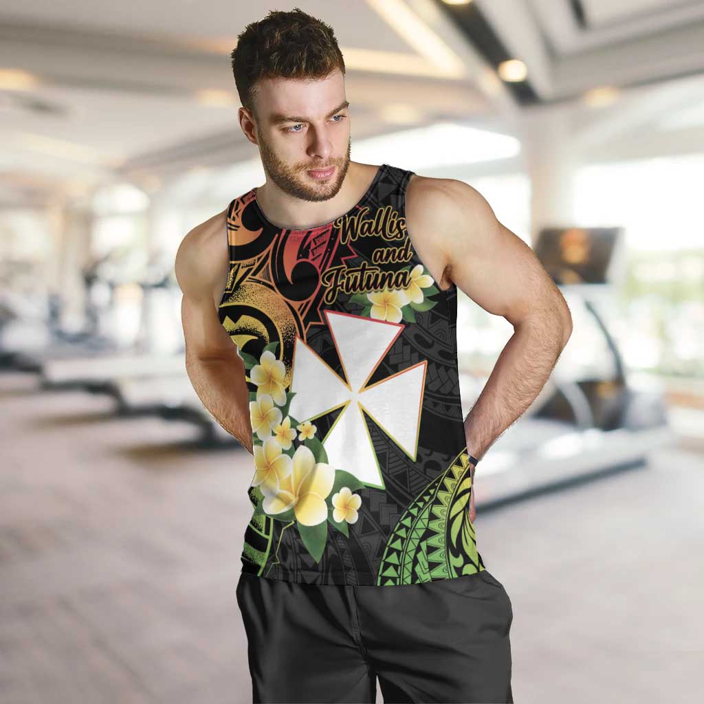 Wallis and Futuna Victory Day Men Tank Top Liberty Equality Fraternity Polynesian Plumeria