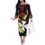 Wallis and Futuna Victory Day Off The Shoulder Long Sleeve Dress Liberty Equality Fraternity Polynesian Plumeria