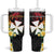 Wallis and Futuna Victory Day Tumbler With Handle Liberty Equality Fraternity Polynesian Plumeria