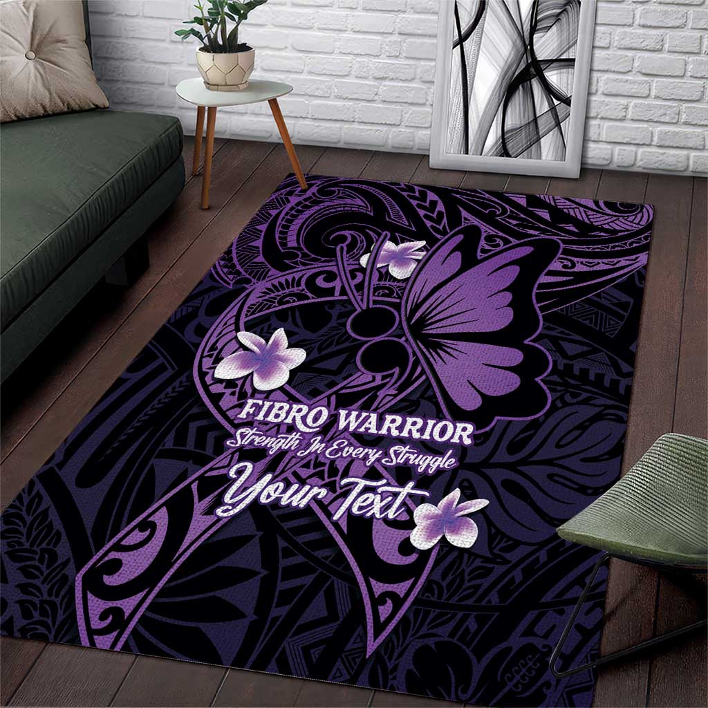 Personalised Fibromyalgia Awareness Month Area Rug Fibro Warrior Strength In Every Struggle LT14 Purple - Polynesian Pride