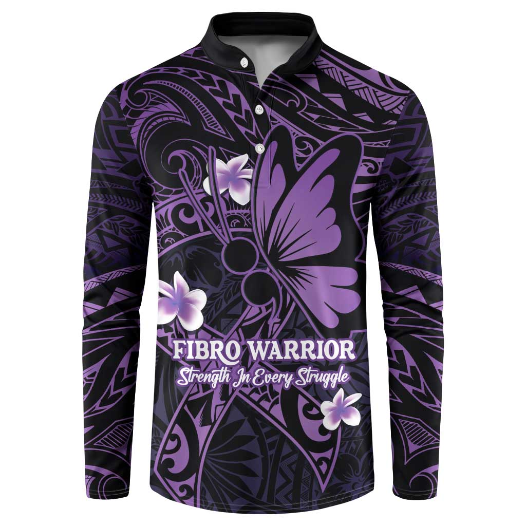 Personalised Fibromyalgia Awareness Month Button Sweatshirt Fibro Warrior Strength In Every Struggle LT14 Purple - Polynesian Pride