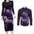 Personalised Fibromyalgia Awareness Month Couples Matching Long Sleeve Bodycon Dress and Long Sleeve Button Shirt Fibro Warrior Strength In Every Struggle