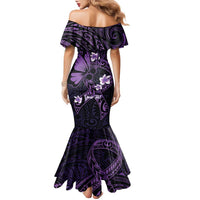 Personalised Fibromyalgia Awareness Month Family Matching Mermaid Dress and Hawaiian Shirt Fibro Warrior Strength In Every Struggle LT14 - Polynesian Pride