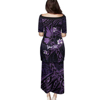 Personalised Fibromyalgia Awareness Month Family Matching Puletasi and Hawaiian Shirt Fibro Warrior Strength In Every Struggle LT14 - Polynesian Pride