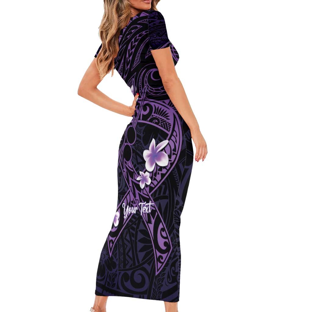 Personalised Fibromyalgia Awareness Month Family Matching Short Sleeve Bodycon Dress and Hawaiian Shirt Fibro Warrior Strength In Every Struggle LT14 - Polynesian Pride