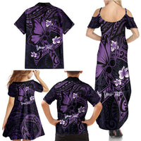 Personalised Fibromyalgia Awareness Month Family Matching Summer Maxi Dress and Hawaiian Shirt Fibro Warrior Strength In Every Struggle LT14 - Polynesian Pride