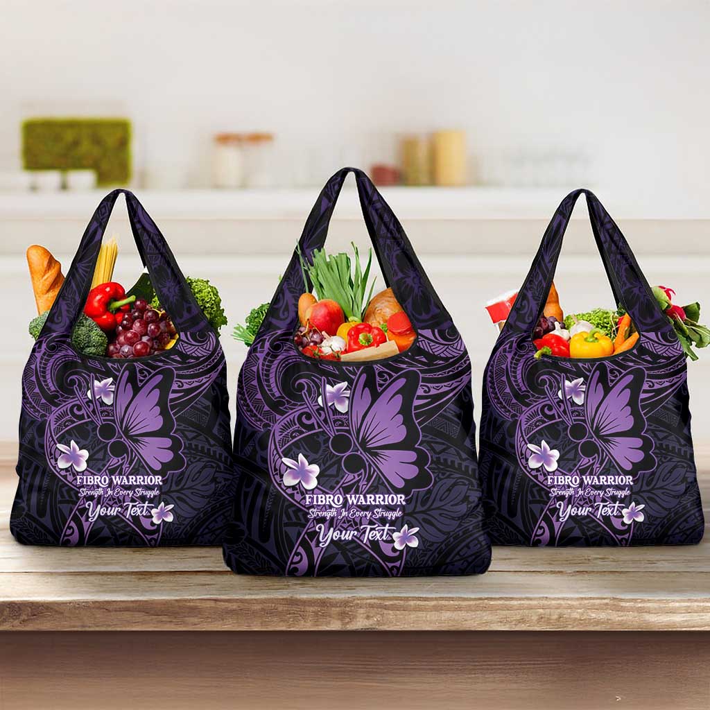 Personalised Fibromyalgia Awareness Month Grocery Bag Fibro Warrior Strength In Every Struggle LT14 3-pack One Size Purple - Polynesian Pride