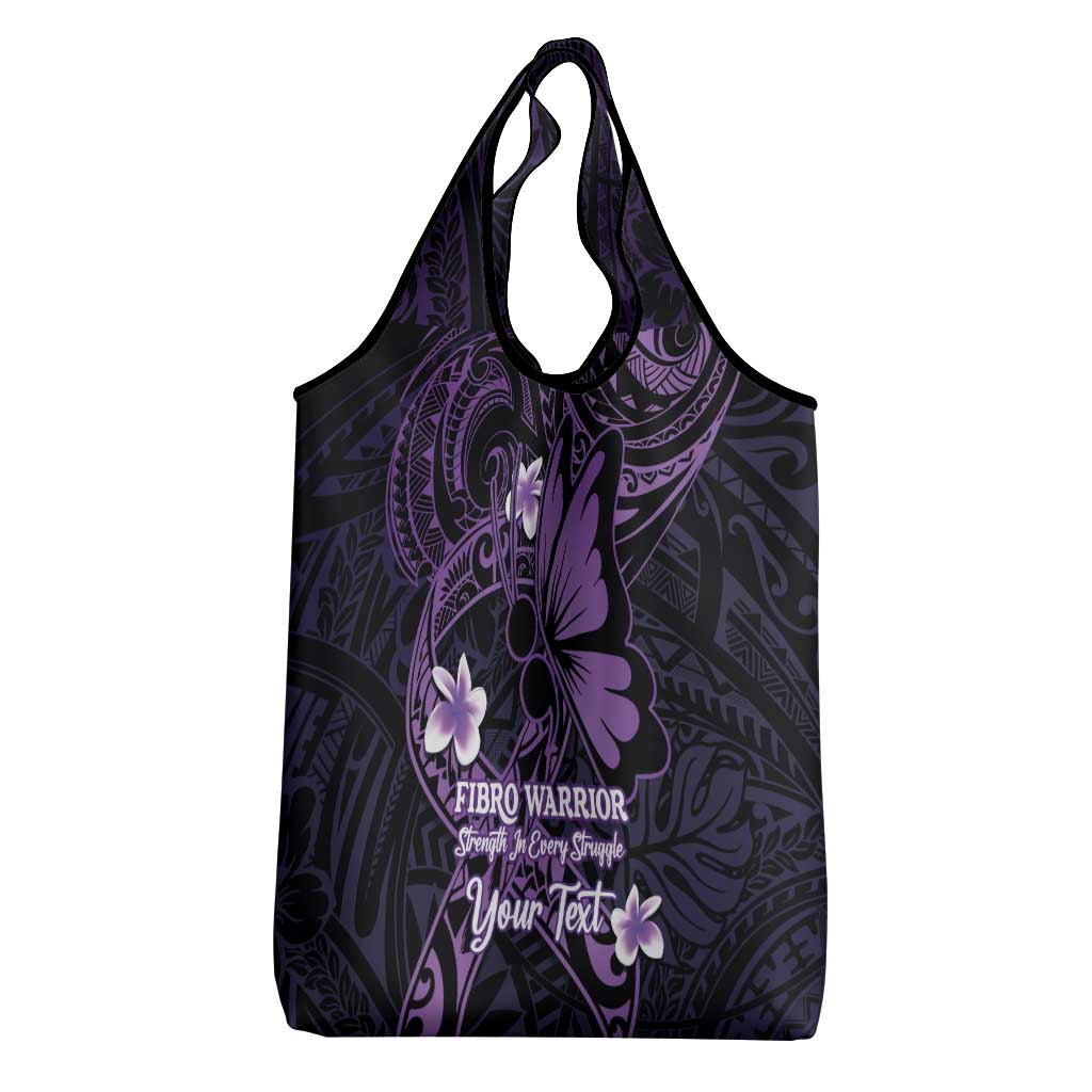 Personalised Fibromyalgia Awareness Month Grocery Bag Fibro Warrior Strength In Every Struggle LT14 - Polynesian Pride