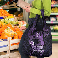 Personalised Fibromyalgia Awareness Month Grocery Bag Fibro Warrior Strength In Every Struggle LT14 - Polynesian Pride