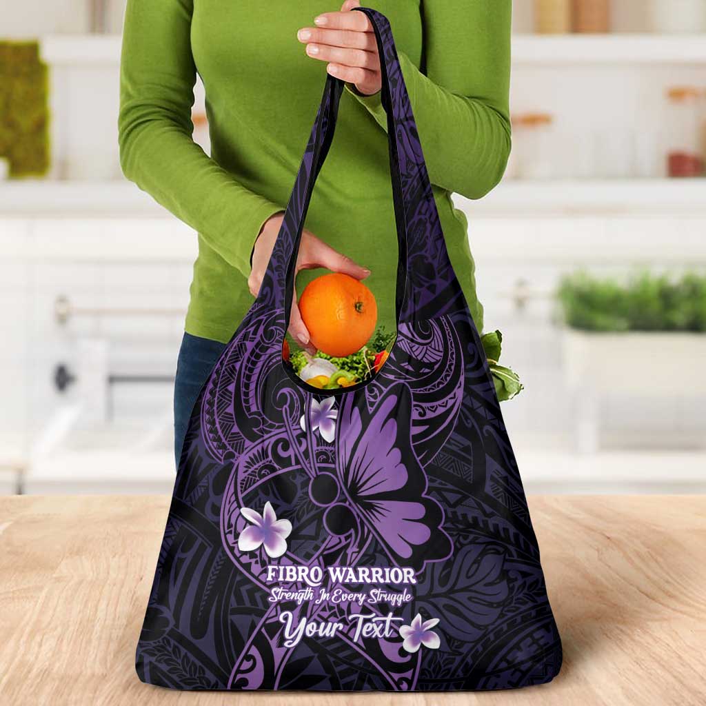 Personalised Fibromyalgia Awareness Month Grocery Bag Fibro Warrior Strength In Every Struggle LT14 - Polynesian Pride