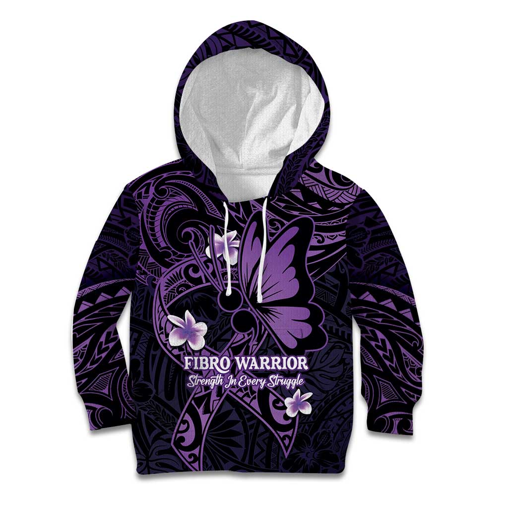 Personalised Fibromyalgia Awareness Month Kid Hoodie Fibro Warrior Strength In Every Struggle LT14 Hoodie Purple - Polynesian Pride