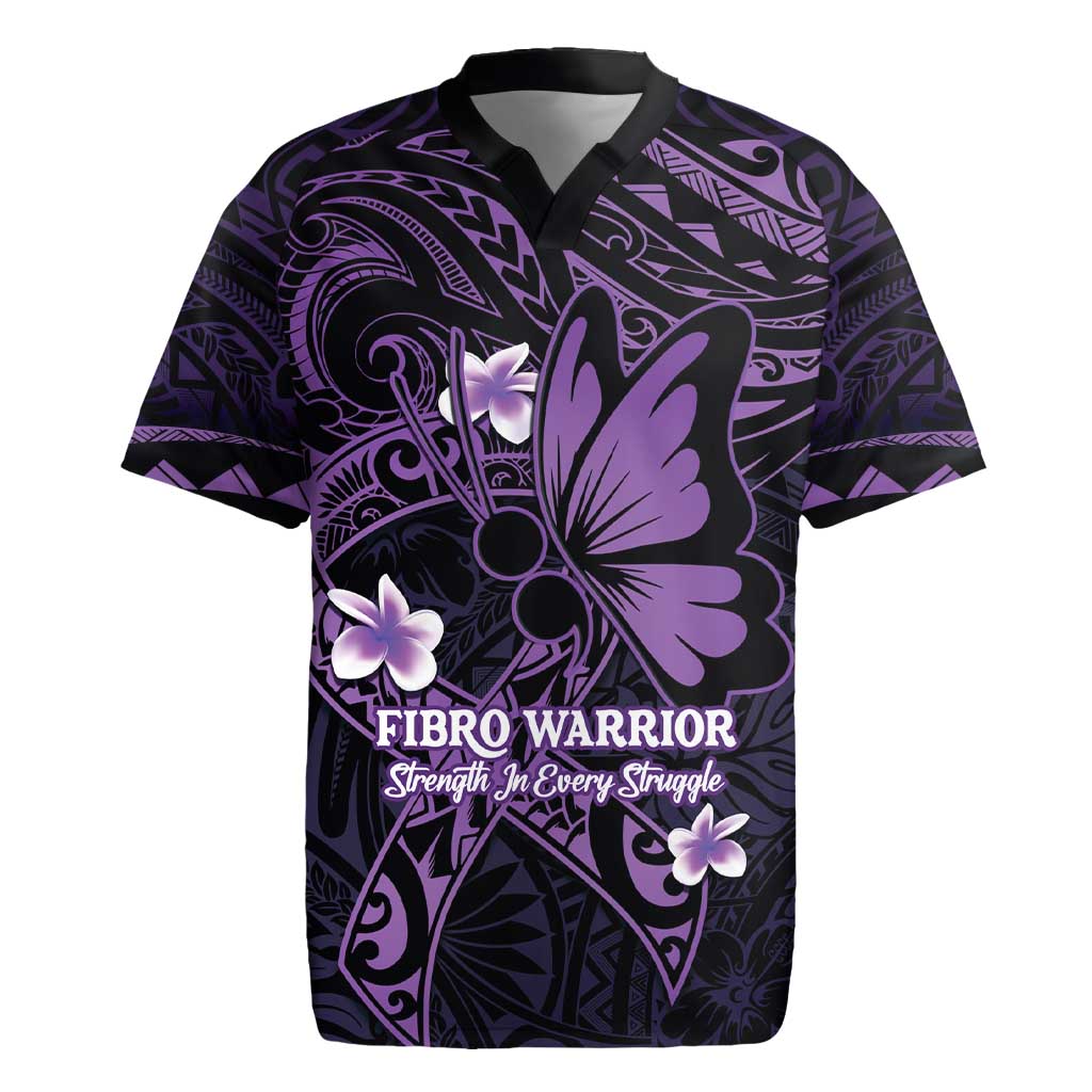 Personalised Fibromyalgia Awareness Month Rugby Jersey Fibro Warrior Strength In Every Struggle LT14 Purple - Polynesian Pride