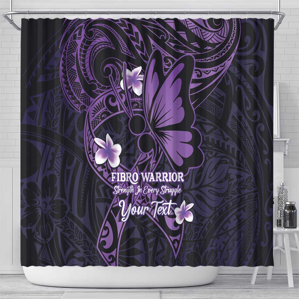 Personalised Fibromyalgia Awareness Month Shower Curtain Fibro Warrior Strength In Every Struggle LT14 - Polynesian Pride