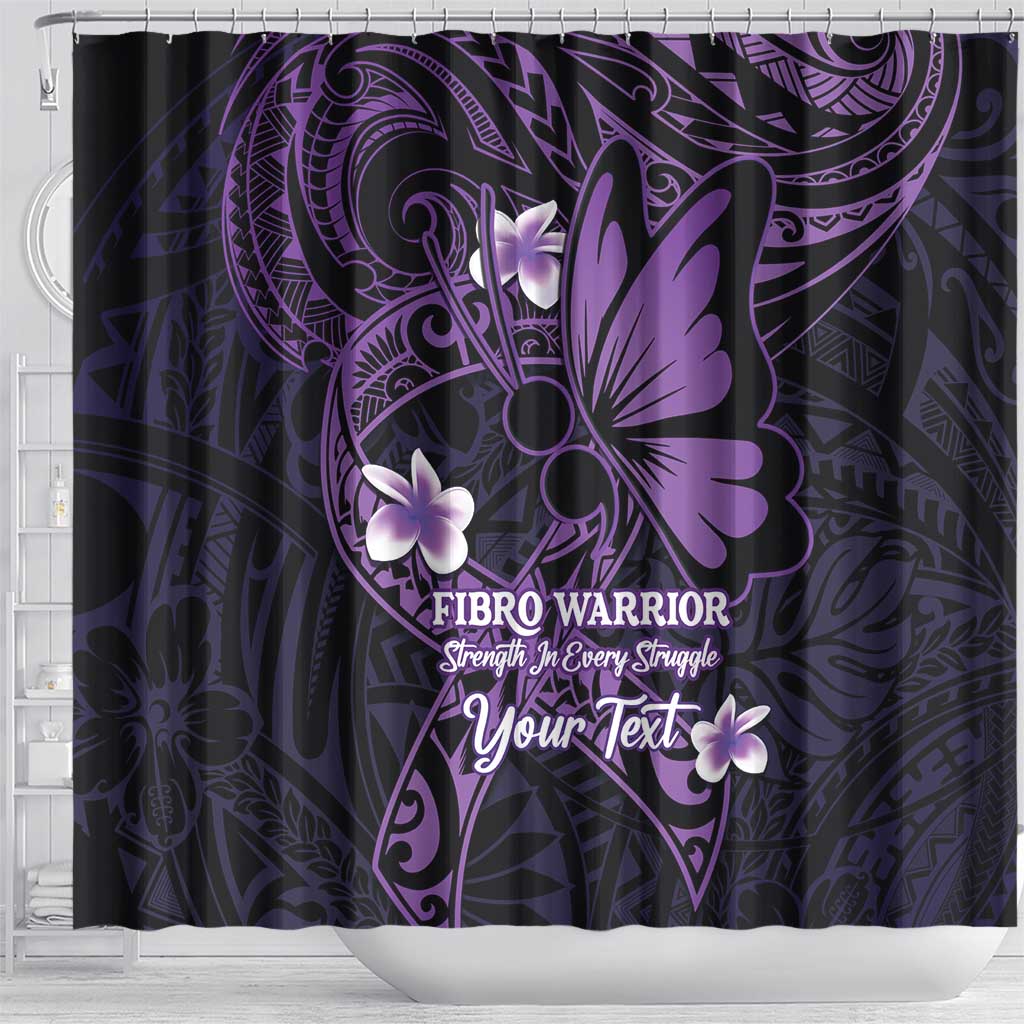 Personalised Fibromyalgia Awareness Month Shower Curtain Fibro Warrior Strength In Every Struggle LT14 - Polynesian Pride