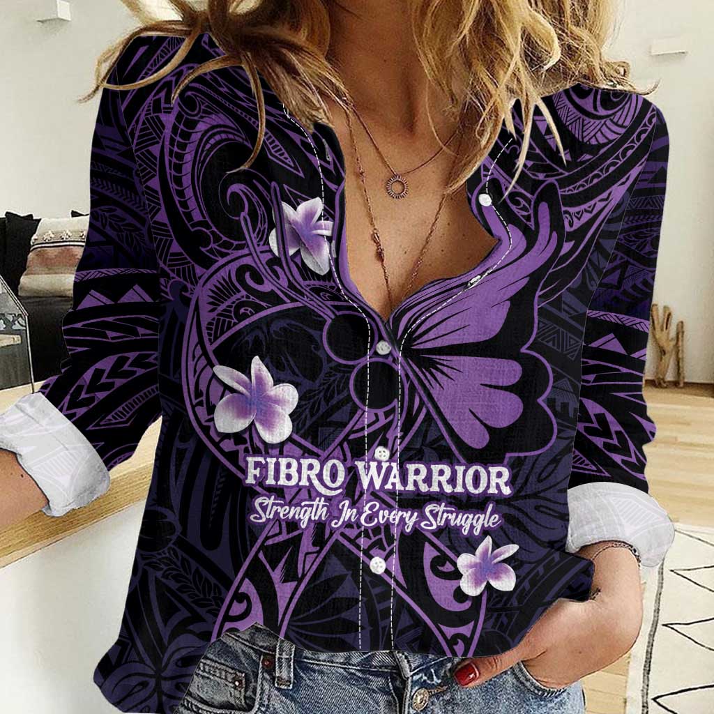 Personalised Fibromyalgia Awareness Month Women Casual Shirt Fibro Warrior Strength In Every Struggle LT14 Female Purple - Polynesian Pride