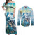Personalized Snorkeling Hawaii Couples Matching Off Shoulder Maxi Dress and Long Sleeve Button Shirt Ocean Lover Hawaiian Kakau Honu Turtle
