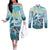 Personalized Snorkeling Hawaii Couples Matching Off The Shoulder Long Sleeve Dress and Long Sleeve Button Shirt Ocean Lover Hawaiian Kakau Honu Turtle