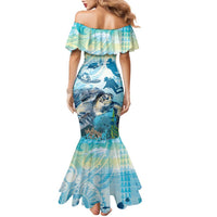 Personalized Snorkeling Hawaii Family Matching Mermaid Dress and Hawaiian Shirt Ocean Lover Hawaiian Kakau Honu Turtle LT14 - Polynesian Pride