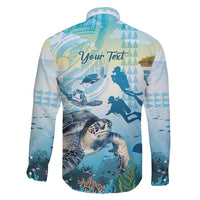 Personalized Snorkeling Hawaii Family Matching Off Shoulder Maxi Dress and Hawaiian Shirt Ocean Lover Hawaiian Kakau Honu Turtle LT14 - Polynesian Pride