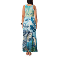 Personalized Snorkeling Hawaii Family Matching Tank Maxi Dress and Hawaiian Shirt Ocean Lover Hawaiian Kakau Honu Turtle LT14 - Polynesian Pride
