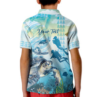 Personalized Snorkeling Hawaii Kid Polo Shirt Ocean Lover Hawaiian Kakau Honu Turtle