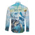 Personalized Snorkeling Hawaii Long Sleeve Button Shirt Ocean Lover Hawaiian Kakau Honu Turtle