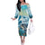 Personalized Snorkeling Hawaii Off The Shoulder Long Sleeve Dress Ocean Lover Hawaiian Kakau Honu Turtle