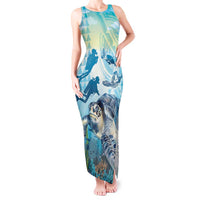 Personalized Snorkeling Hawaii Tank Maxi Dress Ocean Lover Hawaiian Kakau Honu Turtle
