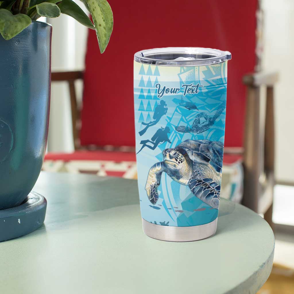 Personalized Snorkeling Hawaii Tumbler Cup Ocean Lover Hawaiian Kakau Honu Turtle