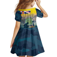 Niue ANZAC Day Family Matching Off The Shoulder Long Sleeve Dress and Hawaiian Shirt We Will Remember Them Camouflage Style LT14 - Polynesian Pride