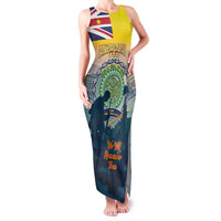 Niue ANZAC Day Family Matching Tank Maxi Dress and Hawaiian Shirt We Will Remember Them Camouflage Style
