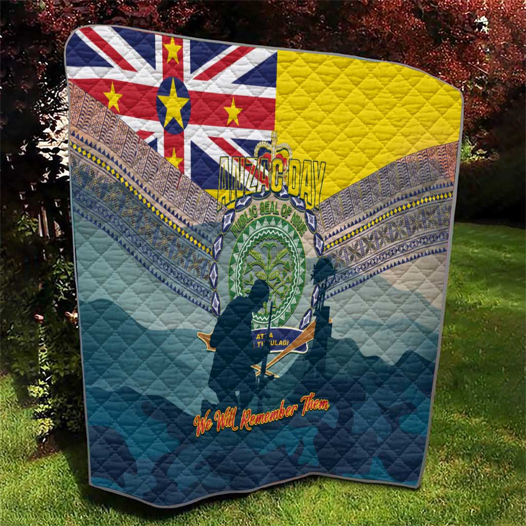 Niue ANZAC Day Quilt We Will Remember Them Camouflage Style