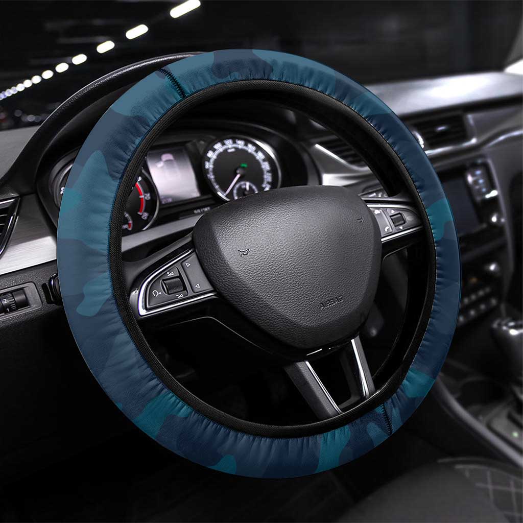 Niue ANZAC Day Steering Wheel Cover We Will Remember Them Camouflage Style