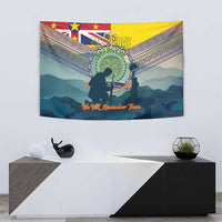 Niue ANZAC Day Tapestry We Will Remember Them Camouflage Style