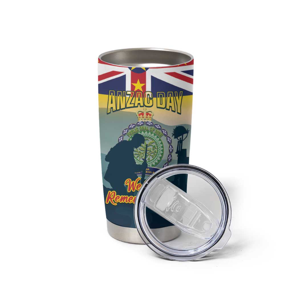 Niue ANZAC Day Tumbler Cup We Will Remember Them Camouflage Style