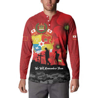 Tonga ANZAC Day Button Sweatshirt Ngatu Pattern We Will Remember Them