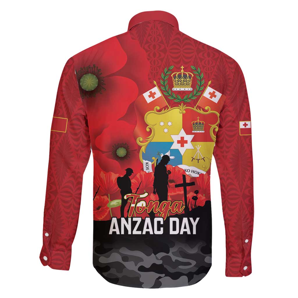Tonga ANZAC Day Family Matching Off Shoulder Maxi Dress and Hawaiian Shirt Ngatu Pattern We Will Remember Them