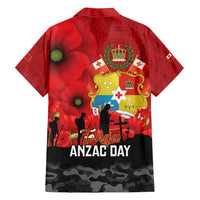 Tonga ANZAC Day Family Matching Puletasi and Hawaiian Shirt Ngatu Pattern We Will Remember Them